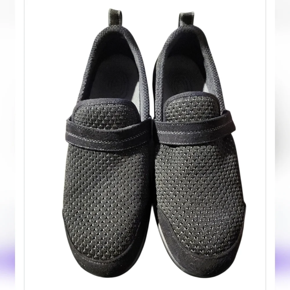 Orthofeet Women’s Orthopedic Quincy 821 Black Slip On Strap Shoes Size 9 B Med